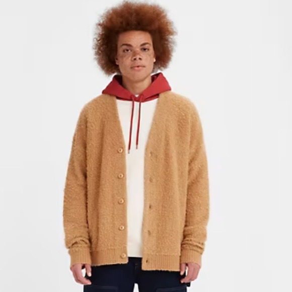 Mens fuzzy cardigan Levi’s small - Picture 3 of 4
